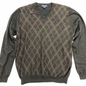 Brooks Brothers Men’s Merino Wool Argyle Sweater